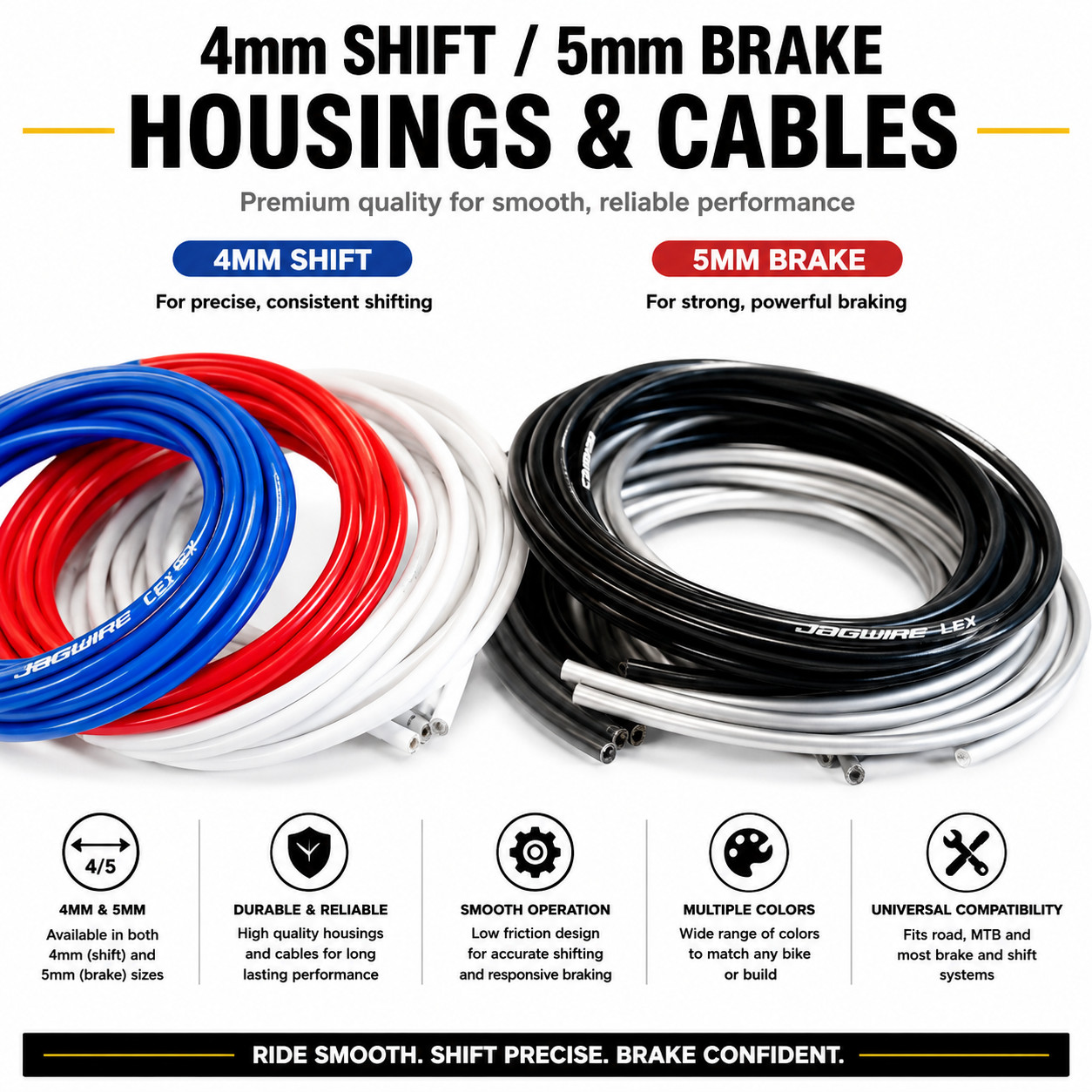 Jagwire CEX/LEX Road MTB-Shift/Brake Cable/Housing Bicycle Shop Kit 4/5mm SRAM