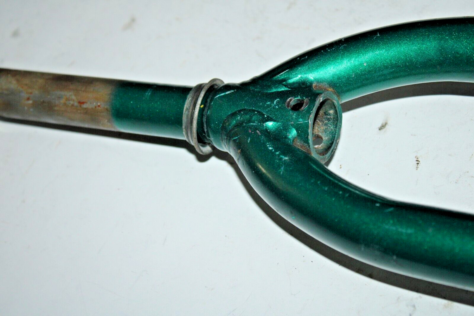 Vintage Touring Road Bike Fork 1″ Threaded 170mm Green Steel Hybrid USA Shipper