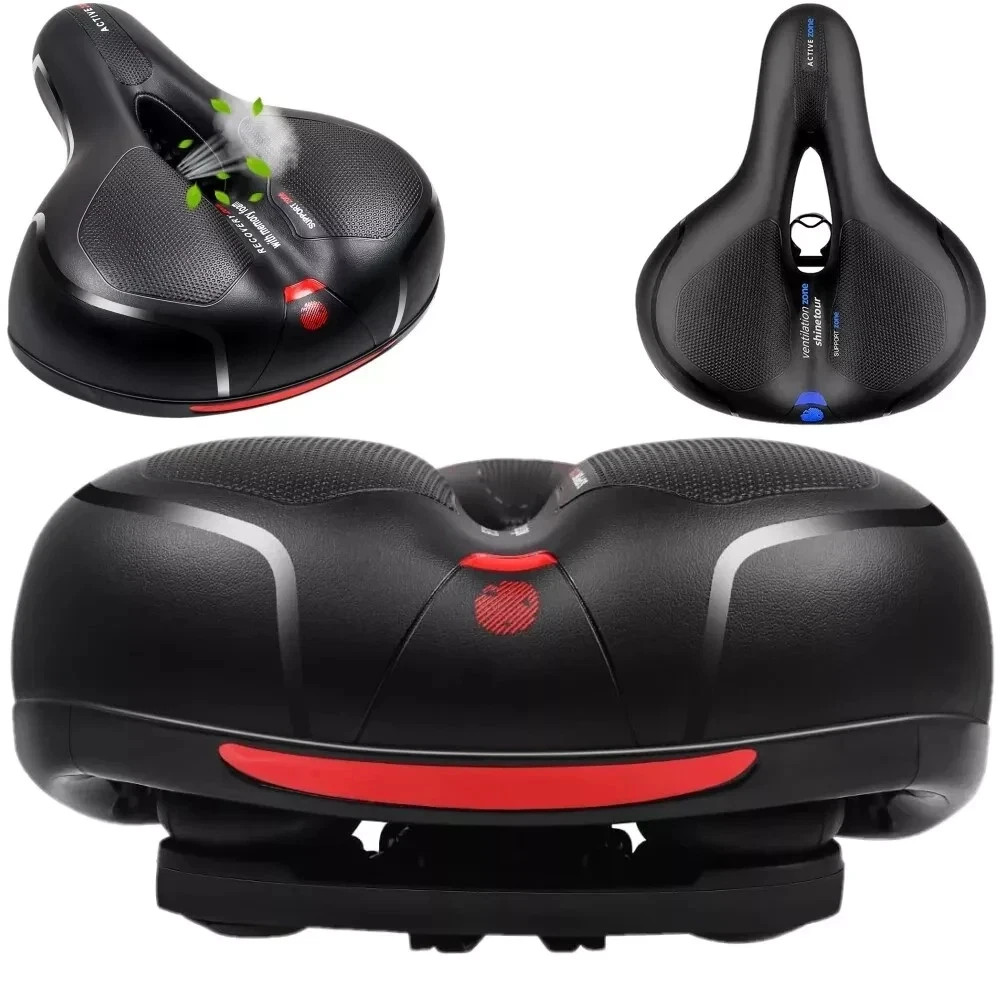 Extra Wide Big Bum Bike Bicycle Saddle Seat Gel Cushion Sporty Soft Comfort Pad