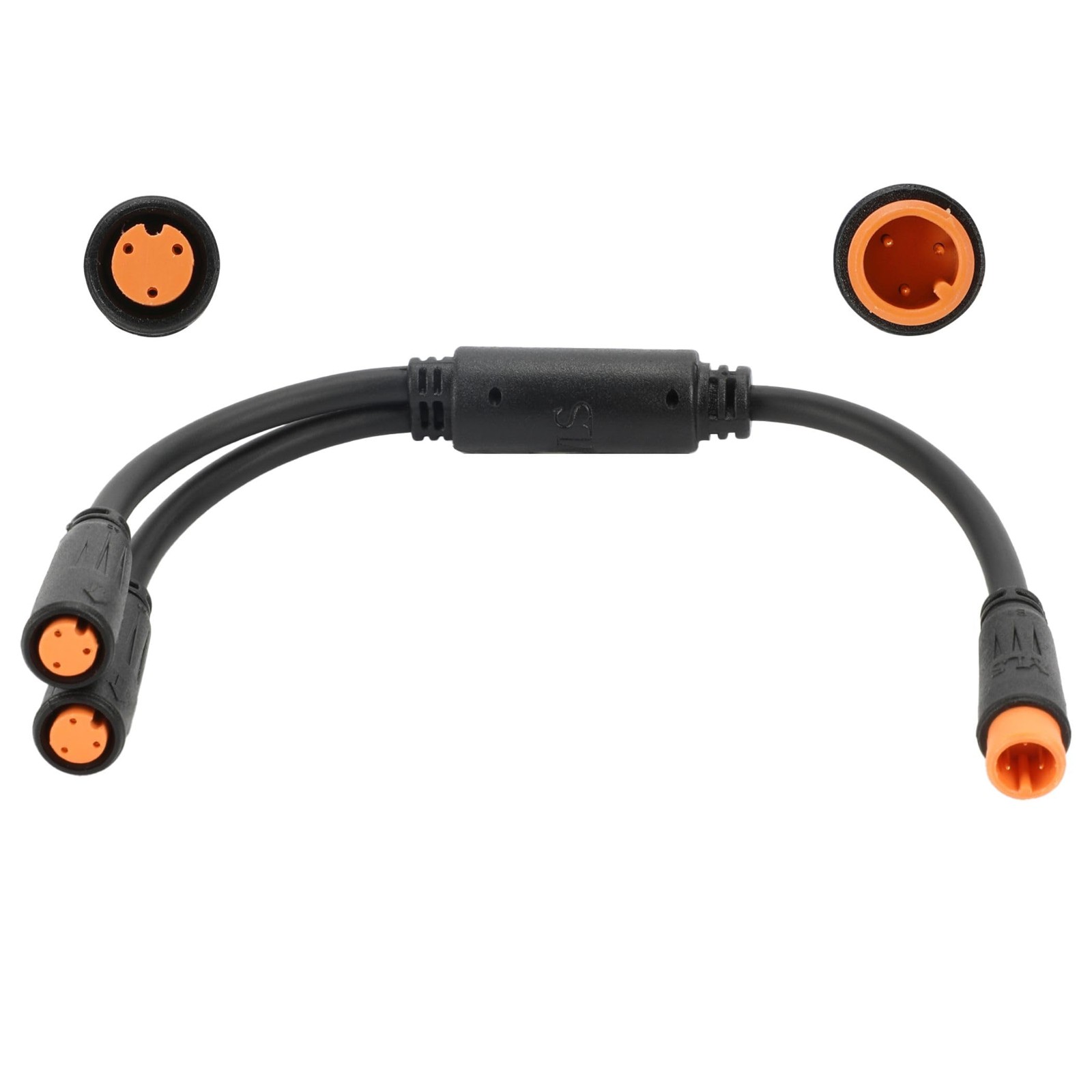 1T2 YSplitter 3 Pin Ebike Extension Wire Julet Type Cable Waterproof 7.9 Inch