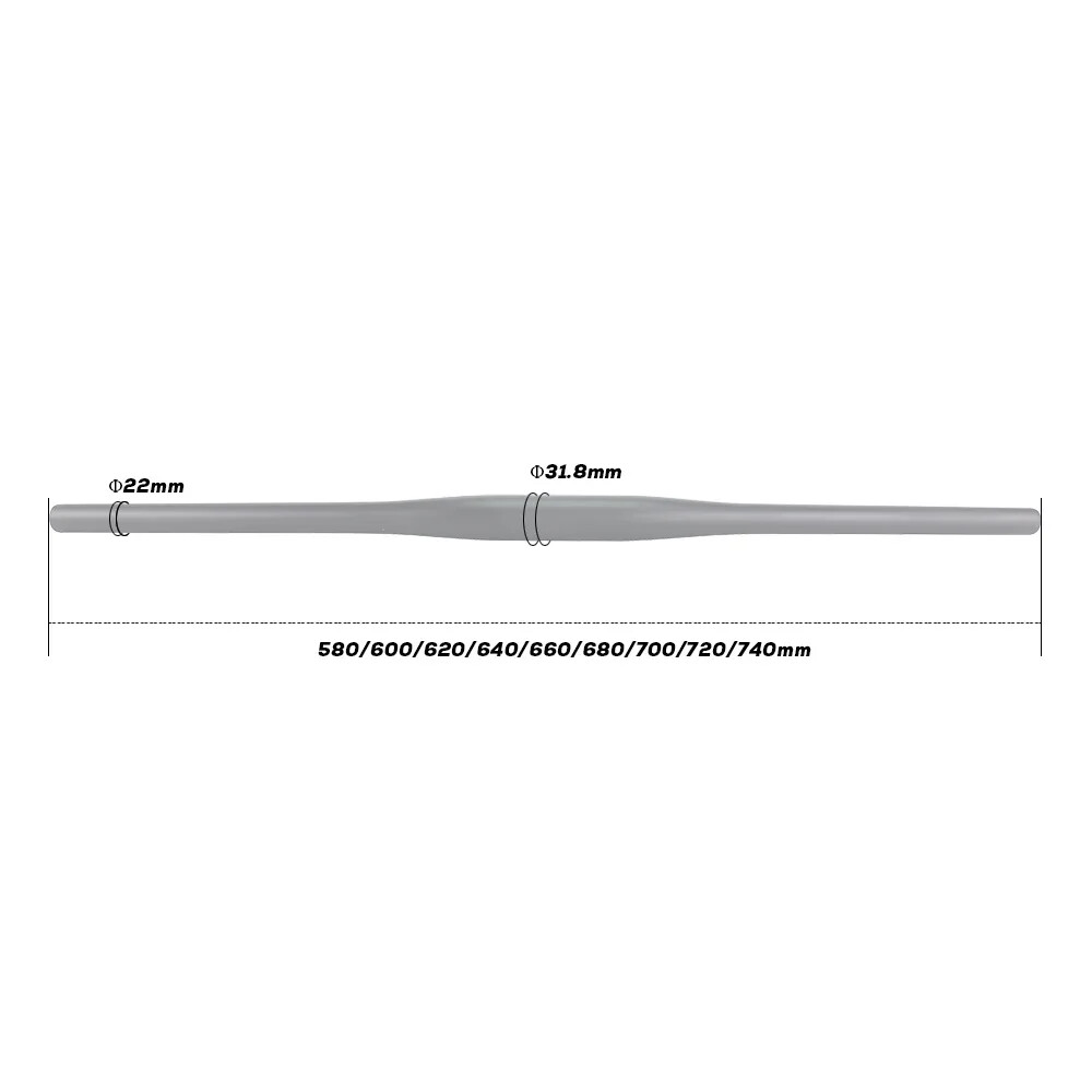 9 Degree Full Carbon Fiber XC Off-Road Racing Flat Handlebar Matte 580-740mm