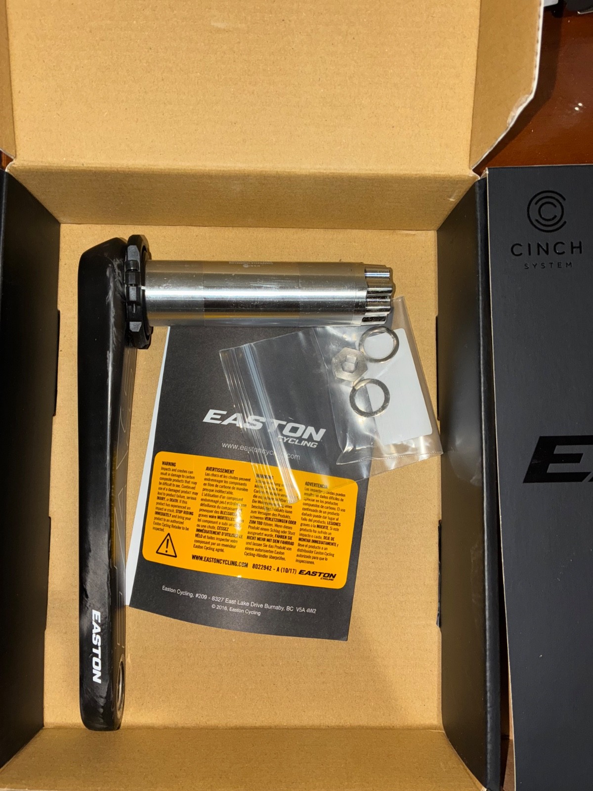 Easton EC90 SL Carbon Crankset – 175mm Direct Mount CINCH Spindle Interface