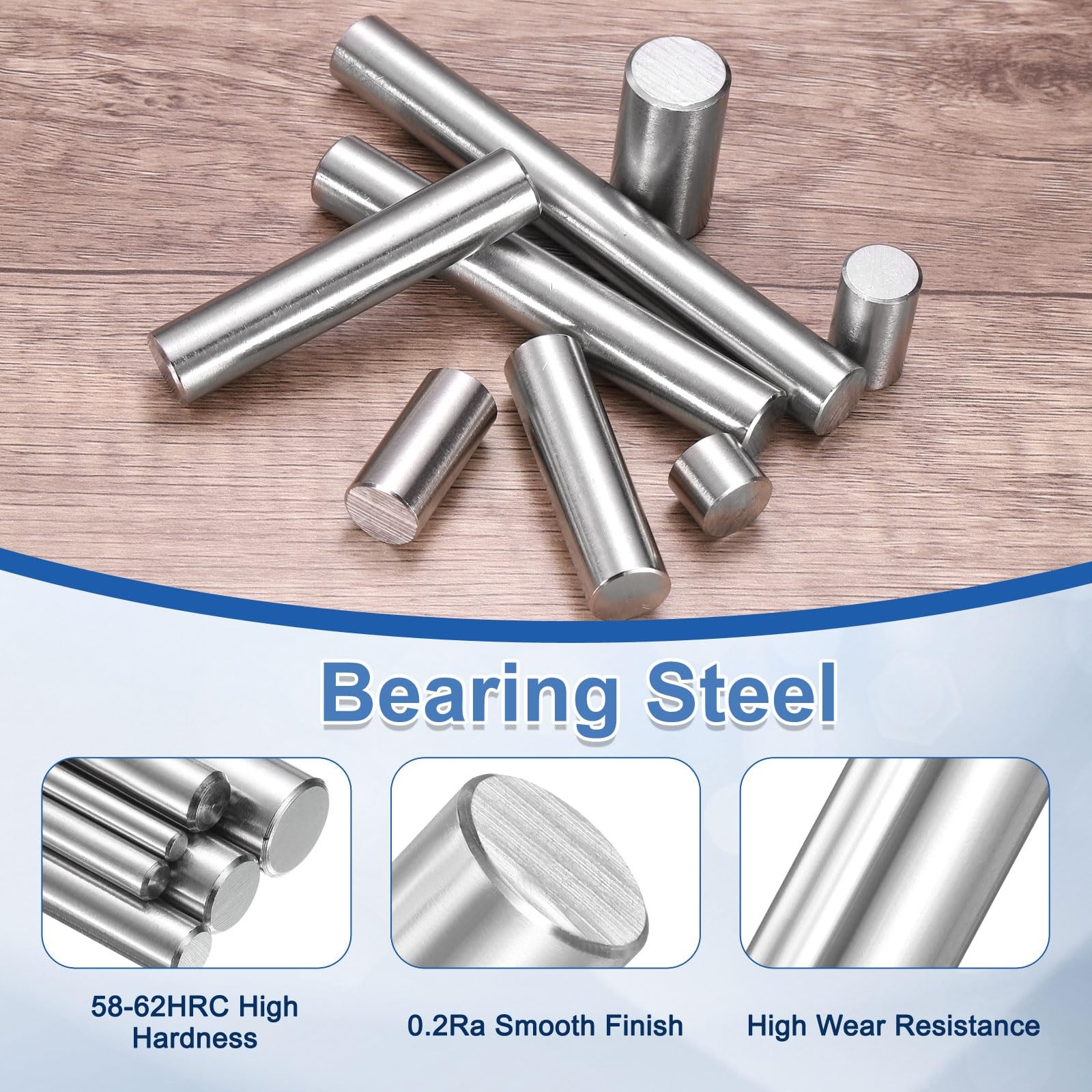 uxcell 100 Pcs 2.5mm x 20mm Dowel Pins Bearing Steel Cylindrical 2.5x20mm