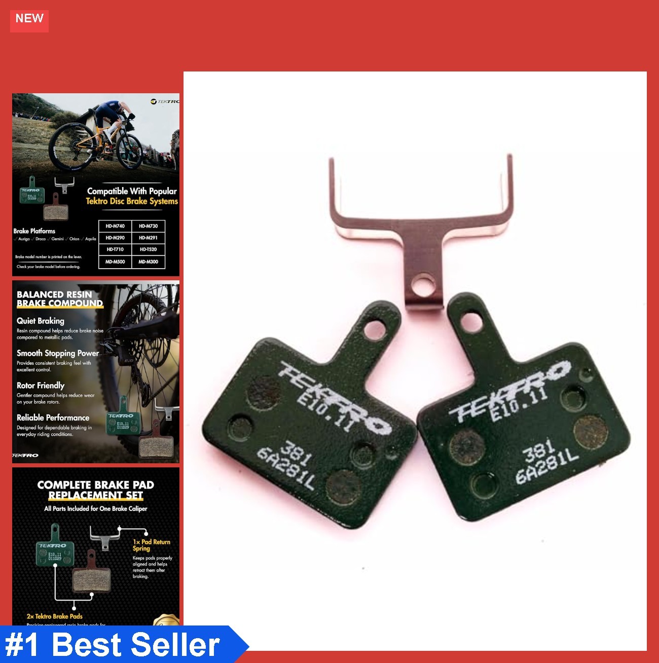 Resin Disc Brake Pads 2 Pack Organic For Hydraulic Brakes Smooth Powerful