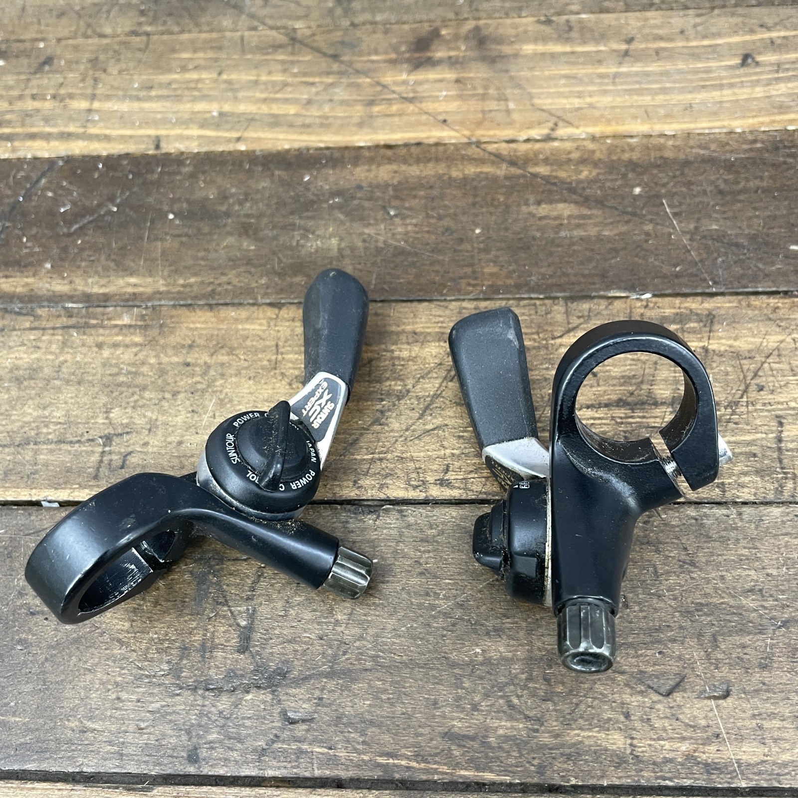 Vintage Suntour XC Expert Black Thumb Shifter Set 3x8s Microdrive 90s MTB Japan