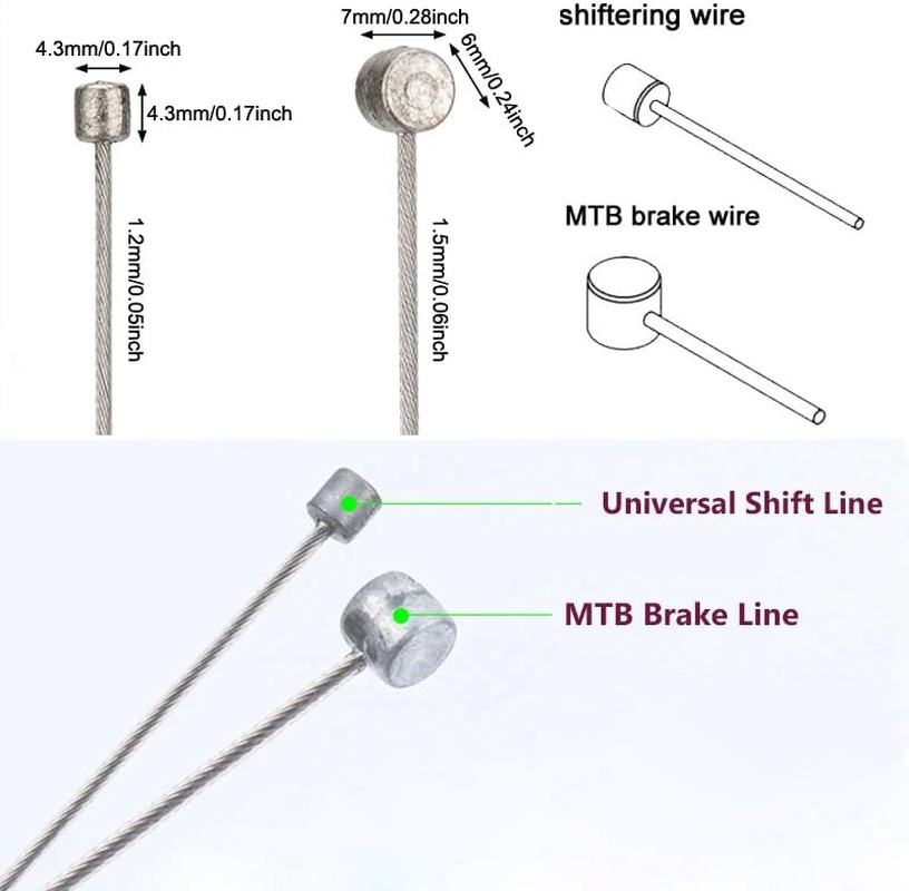 Universal 12 Pack Bike Brake and Shifter Cable Set for Shimano SRAM