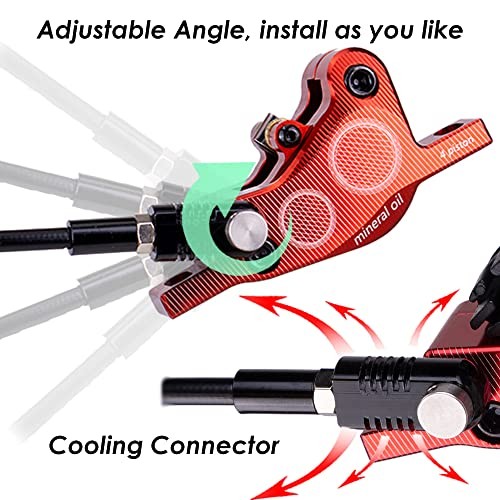 4-Piston MTB Hydraulic Brake Set Left-Front&Right-Rear ZT2001-4 Piston Red