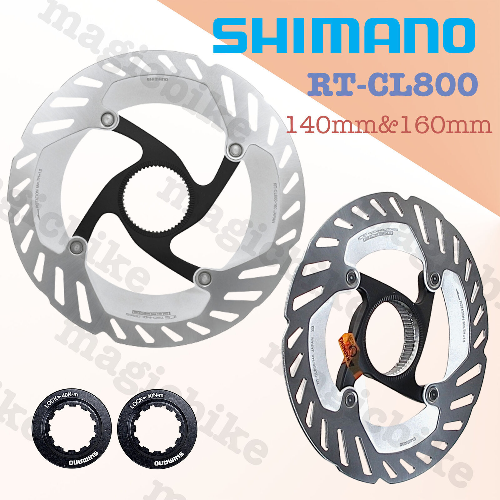 Shimano GRX RT-CL800 Disc Brake Rotor 2pcs with Lockring 140mm/160mm CenterLock