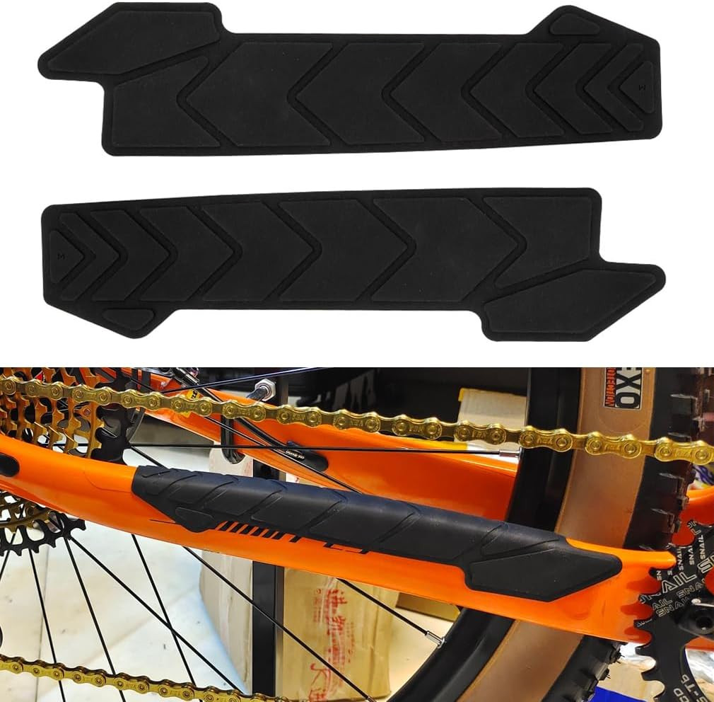 2 Pcs Silicone Bike Frame Chainstay Protector Stickers, Bicycle Chain Guard Prot