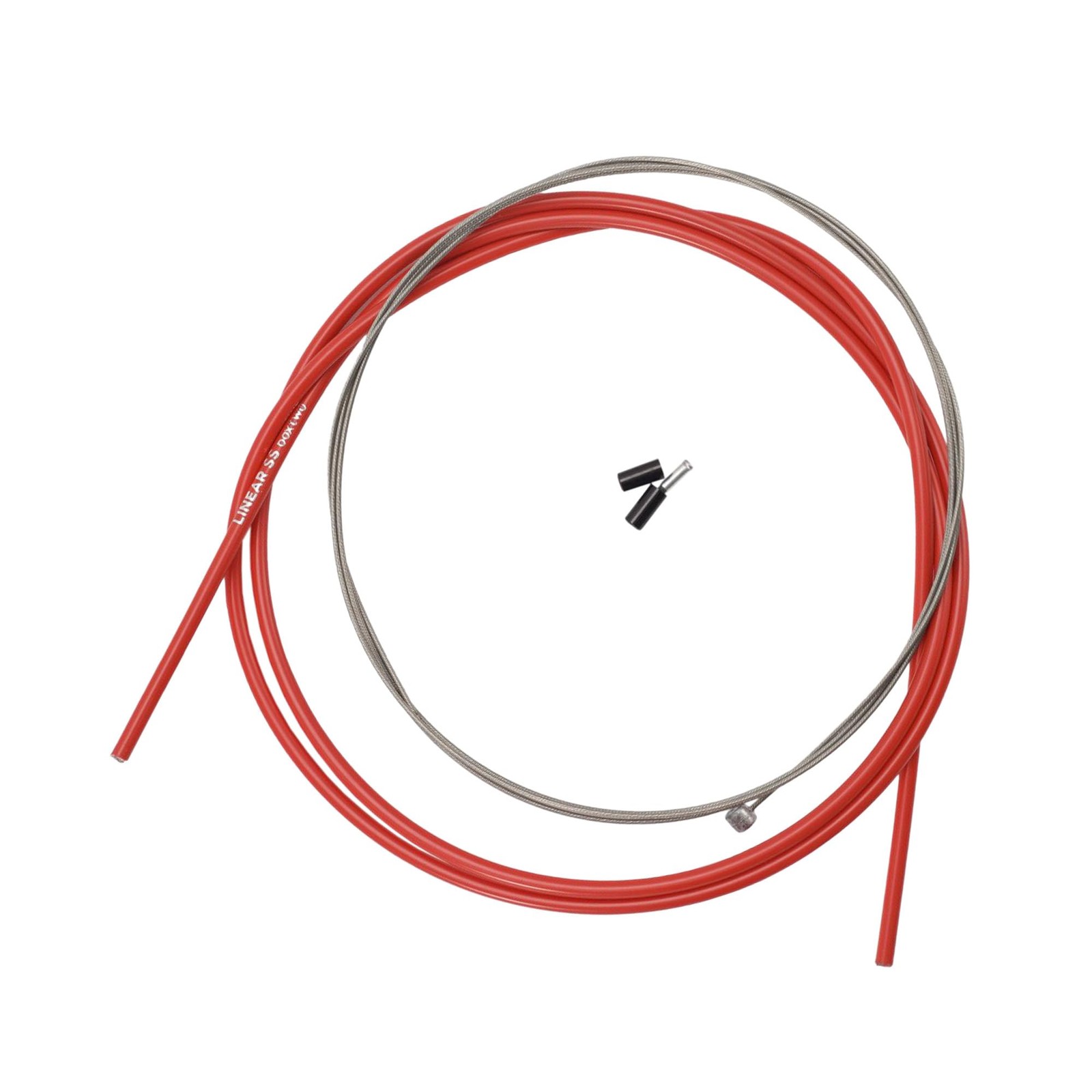 Linear Bicycle Brake Cable Housing Kit With 1 Set 63″ Cable Guide Wire Red