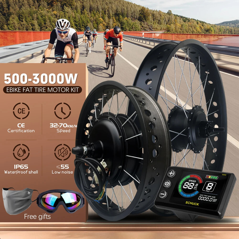 48V 500W 1000W 1500W 3000W 20 26inch Hub Motor for Snow E-bike Conversion Kit