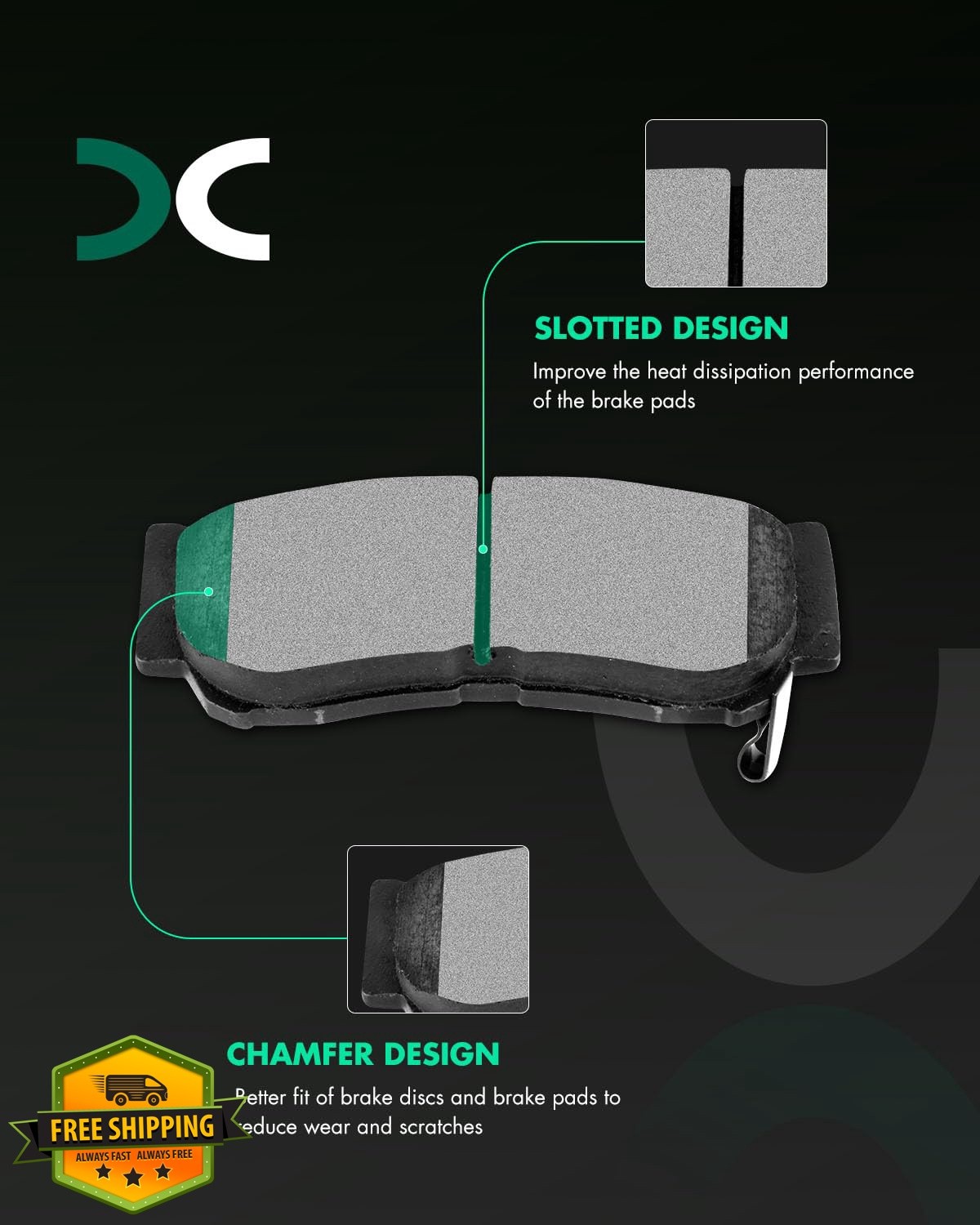 SCITOO Rear Brake Pads Hyundai Santa Fe 2007-2009 D1297