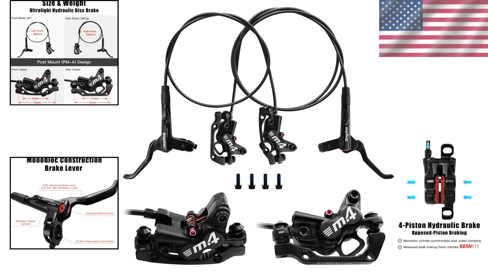Silent MTB Disc Brake Kit with PM/is Adapter