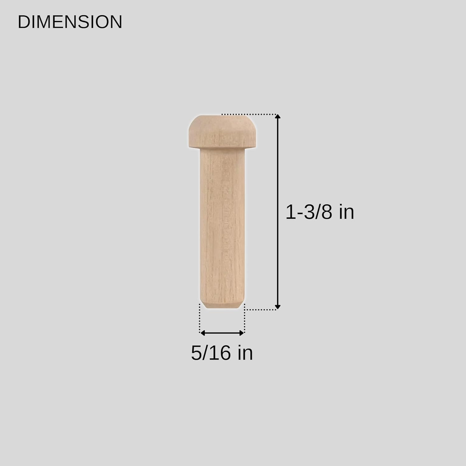 Wood Axle Pegs, 1-3/8-Inch Fits 3/8-Inch Hole Pack of 100 Mini Wooden Pegs for T