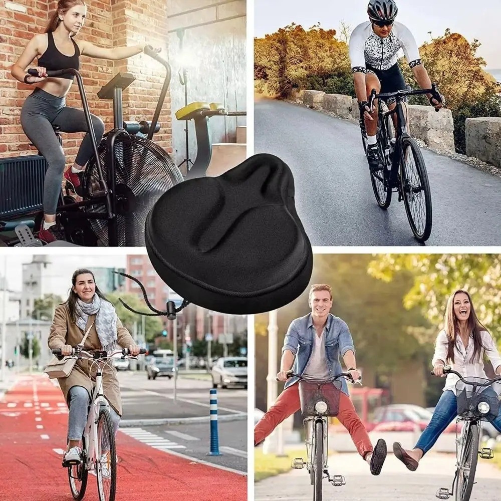 New Comfort Bike Seat Cushion Soft Gel Extra Wide Big Bum Bicycle Saddle Pad