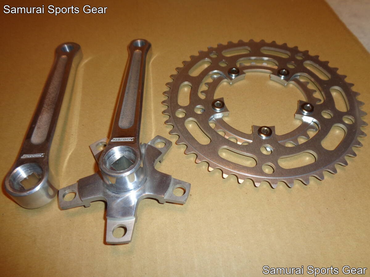 STRONGLIGHT 99 Crankset 165mm 46/28T BSC PCD 86mm Vintage French Rare NOS