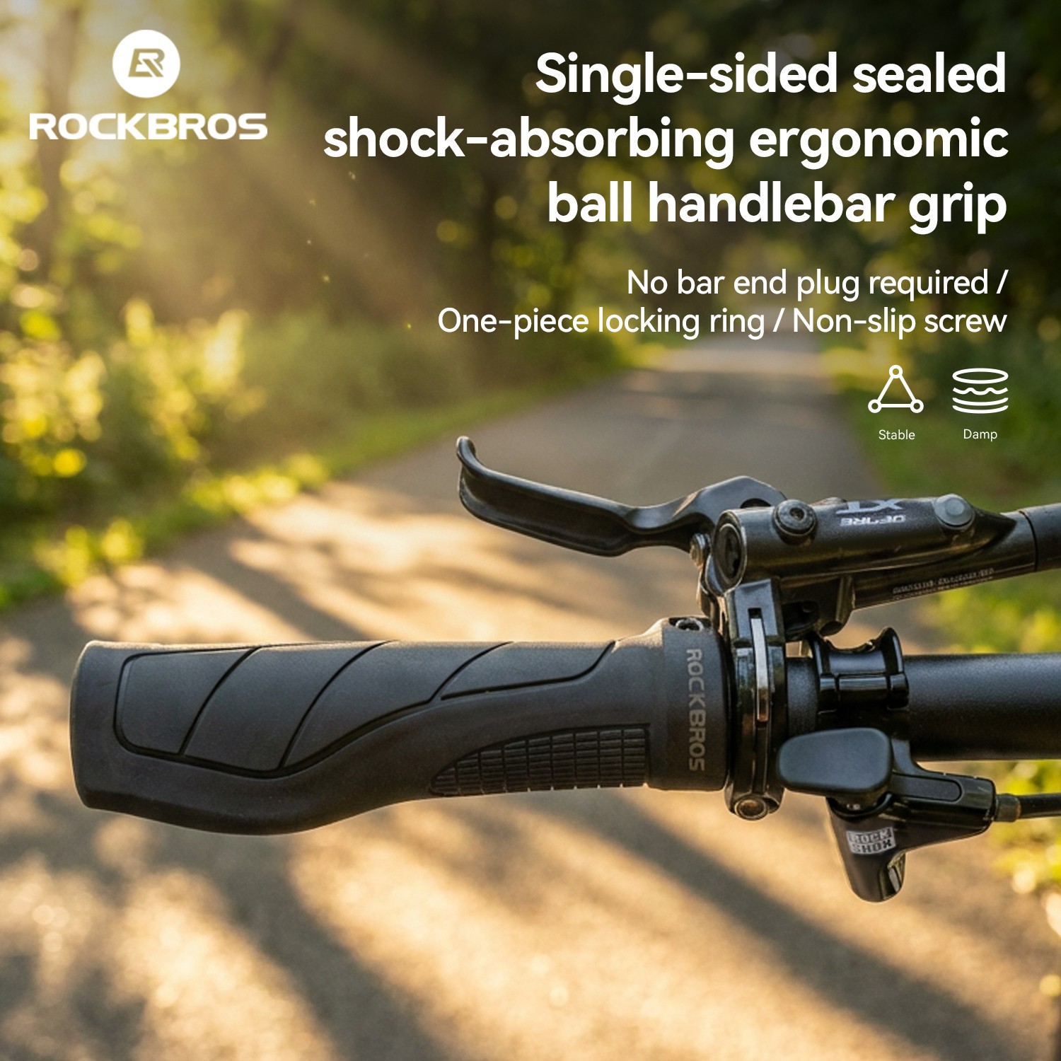 ROCKBROS Bike Grips Single Lock-on Ergonomics Non-Slip Comfort Handlebar Grips