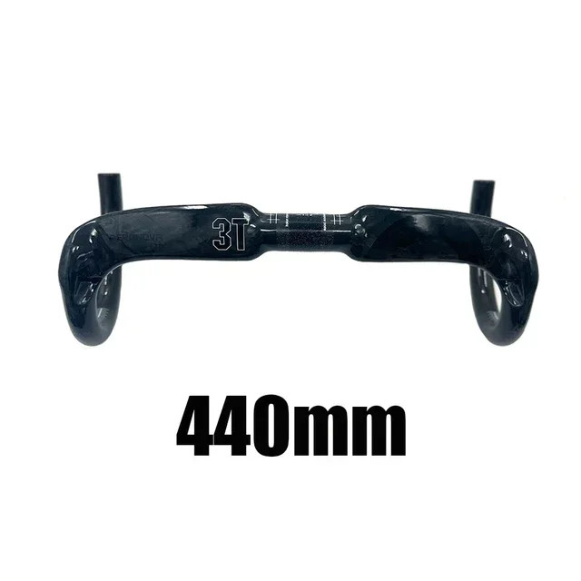 3T Full Carbon Road Bike Handlebar 31.8mm Matt/Gloss Black 380/400/420/440mm