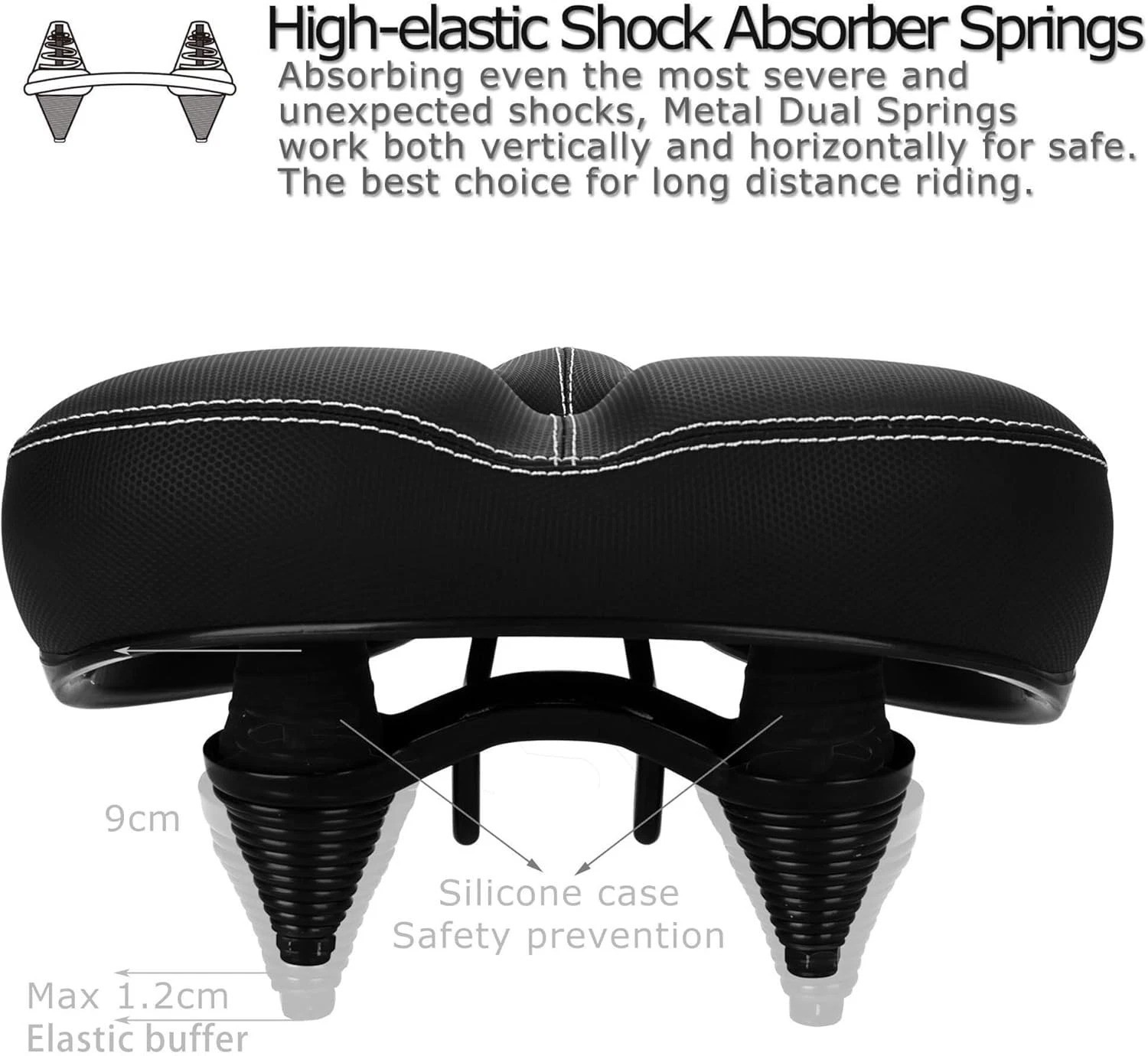 C30 Oversized Bike Seat with Memory Foam – Comfort for Peloton & Mountain Bikes