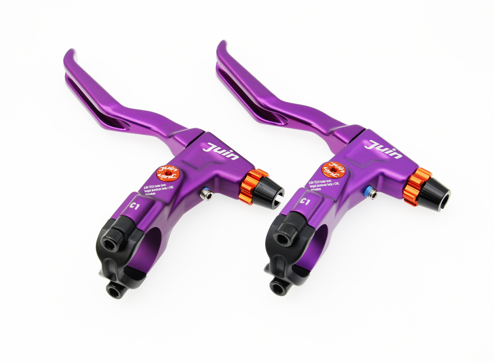 Juin Tech C1 eBike City Folding Biking Cable-Actuated Brake Lever Set Purple