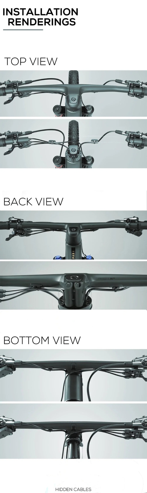-40° Degree 740mm Full Carbon Fiber Integrated Cockpit MTB Bicycle Handlebars