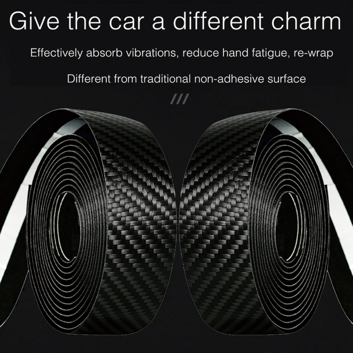 Bicycle Handlebar Tape, Carbon Fiber PU&EVA Road Bike Bar Tape Non-Slip Cycli…