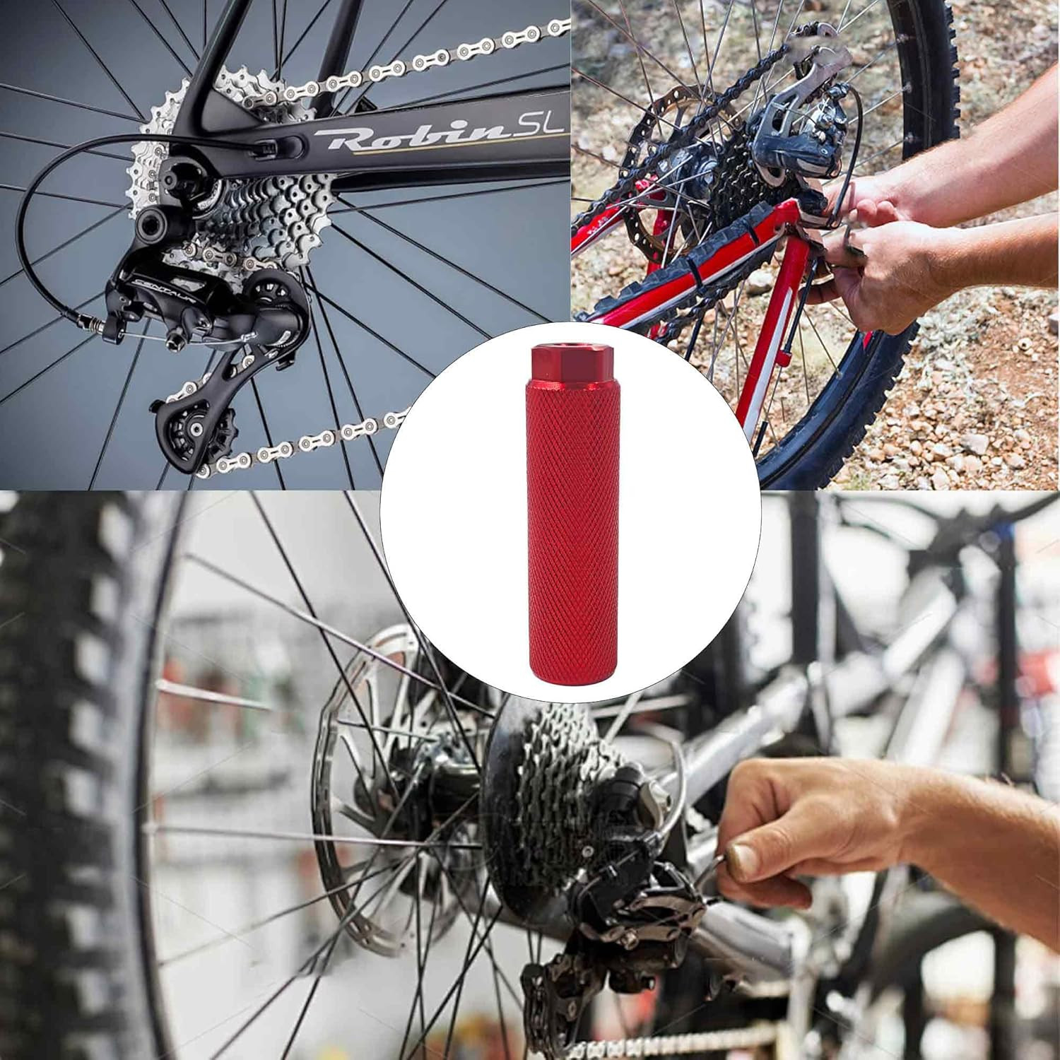4Pcs Aluminum Alloy Anti-Slip Bicycle Foot Pegs for BMX Mountain Red