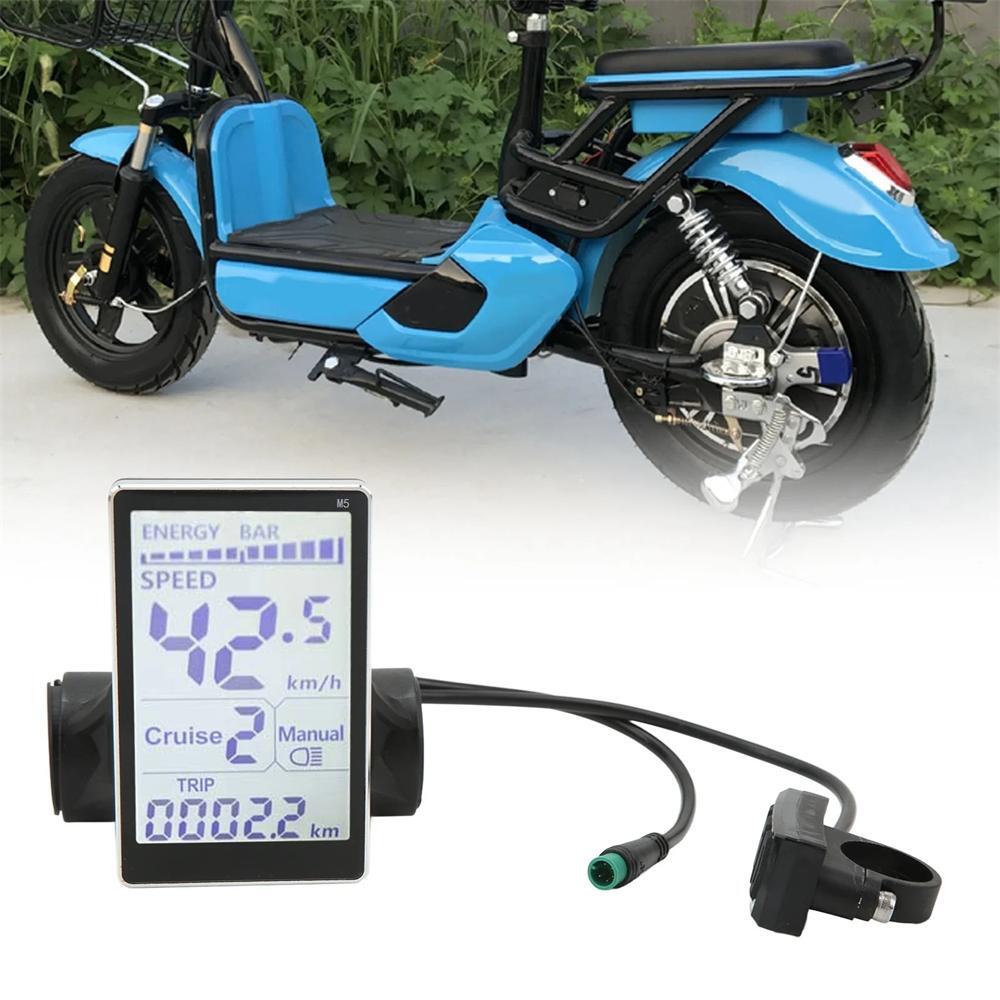 Ebike 24V 36V 48V 60V M5 LCD Display Speed Power Meter Control Panel 5 Pin SM/WP