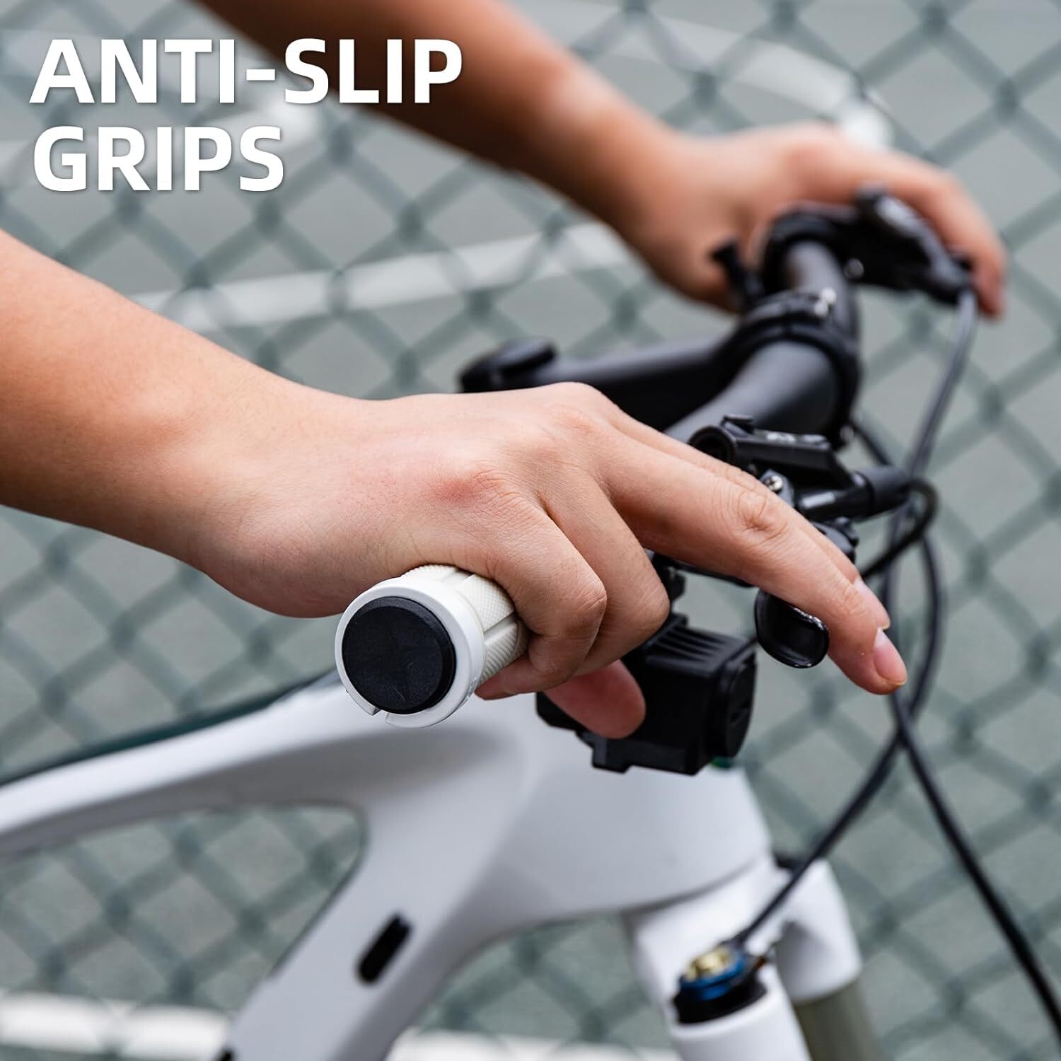 4Pcs Anti-Slip Double Lock On Bike Grips for BMX,MTB,Beach Cruiser,Folding Bike