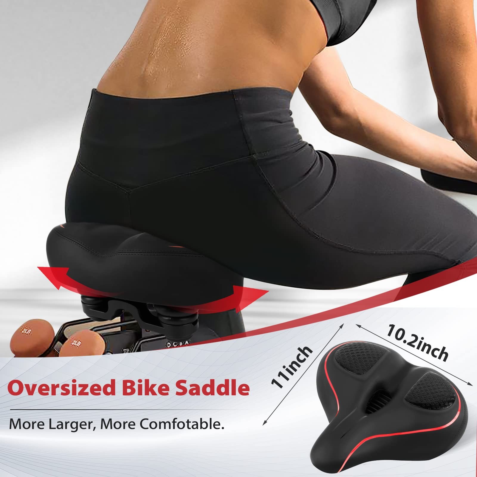 Oversized Seat Compatible with Peloton Bike, Replacement Extra Wide Seat