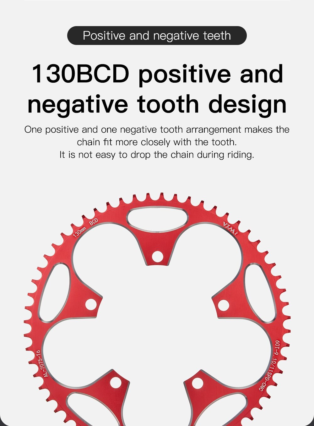 Bike Chainring 130BCD 38T40T42T44T46T48T50T52T54T56T58T Narrow Wide Chainwheel