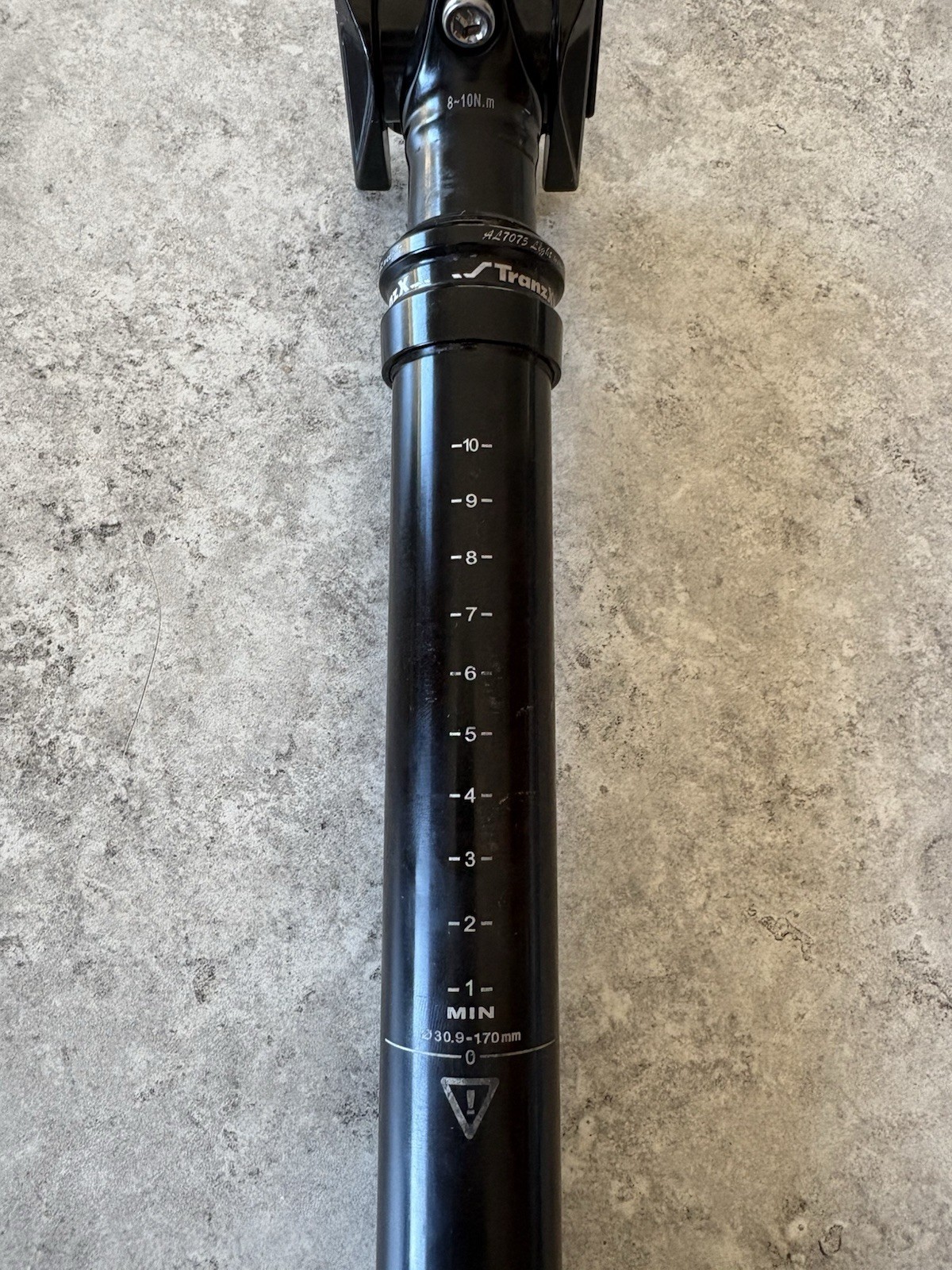 TranzX AL7075 30.9mm 170mm Aluminum Dropper Post Black w/ Lever