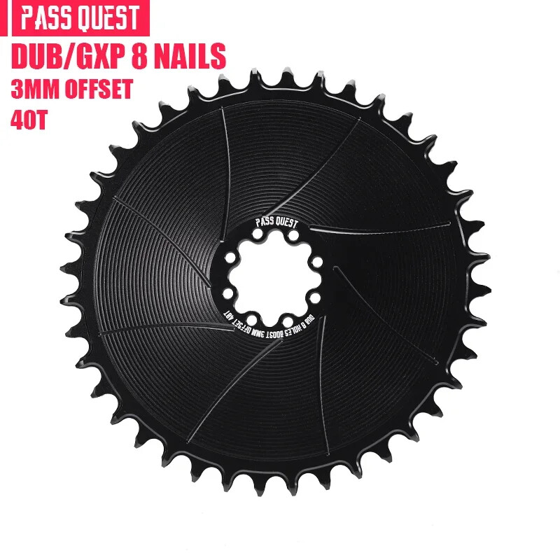 PASS QUEST Bicycle Chainring 3mm Offset Direct Mount For FORCE 8-Bolt AXS38T-54T