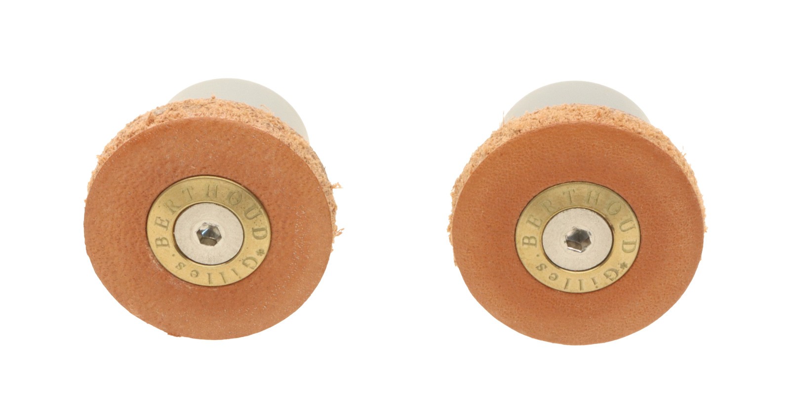 Gilles Berthoud MTB Handlebar End Plugs PAIR Natural Leather NEW NOS NIB