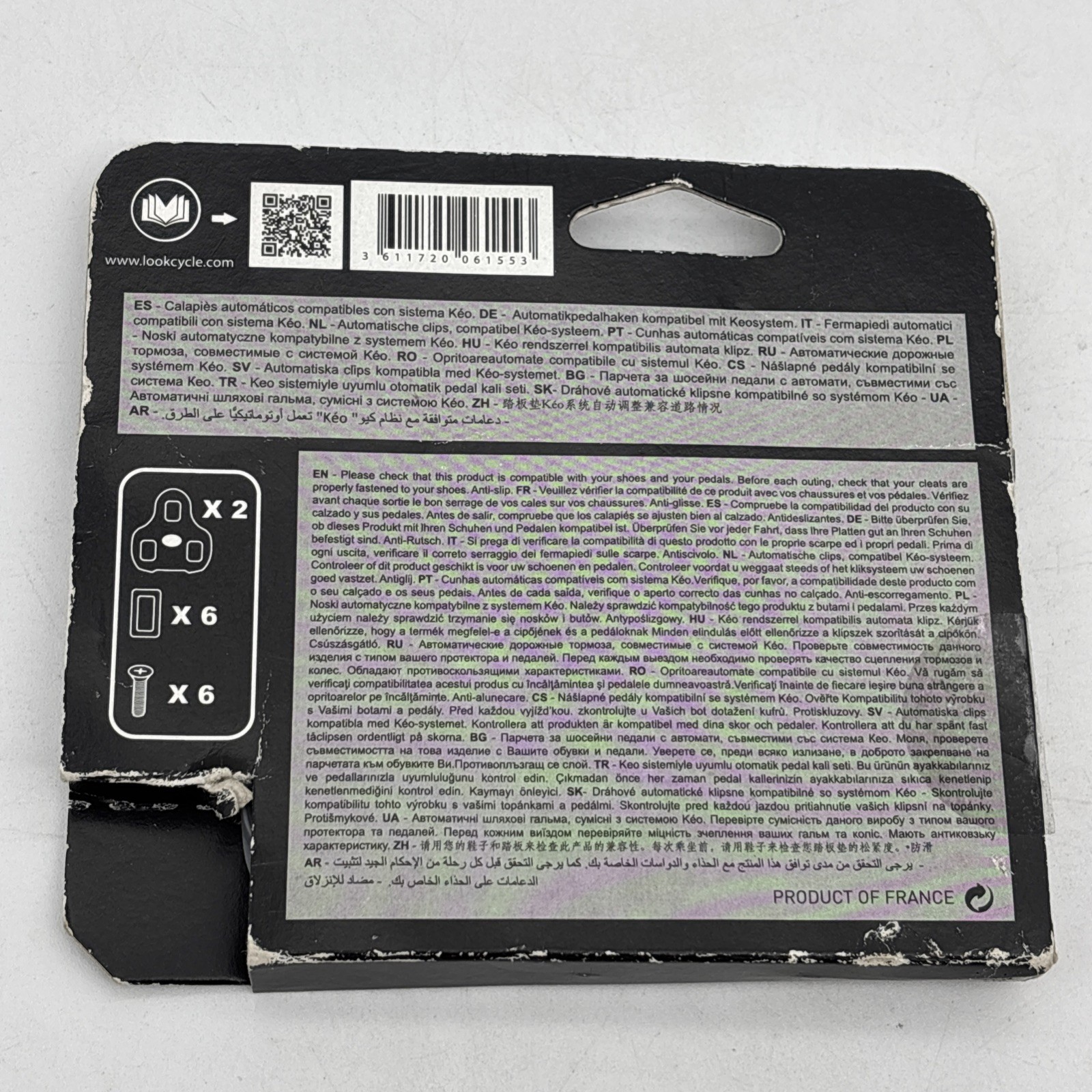 LOOK Keo Grip Gray Cleats 4.5 Degree for Keo Blade Pedals Includes Hardware