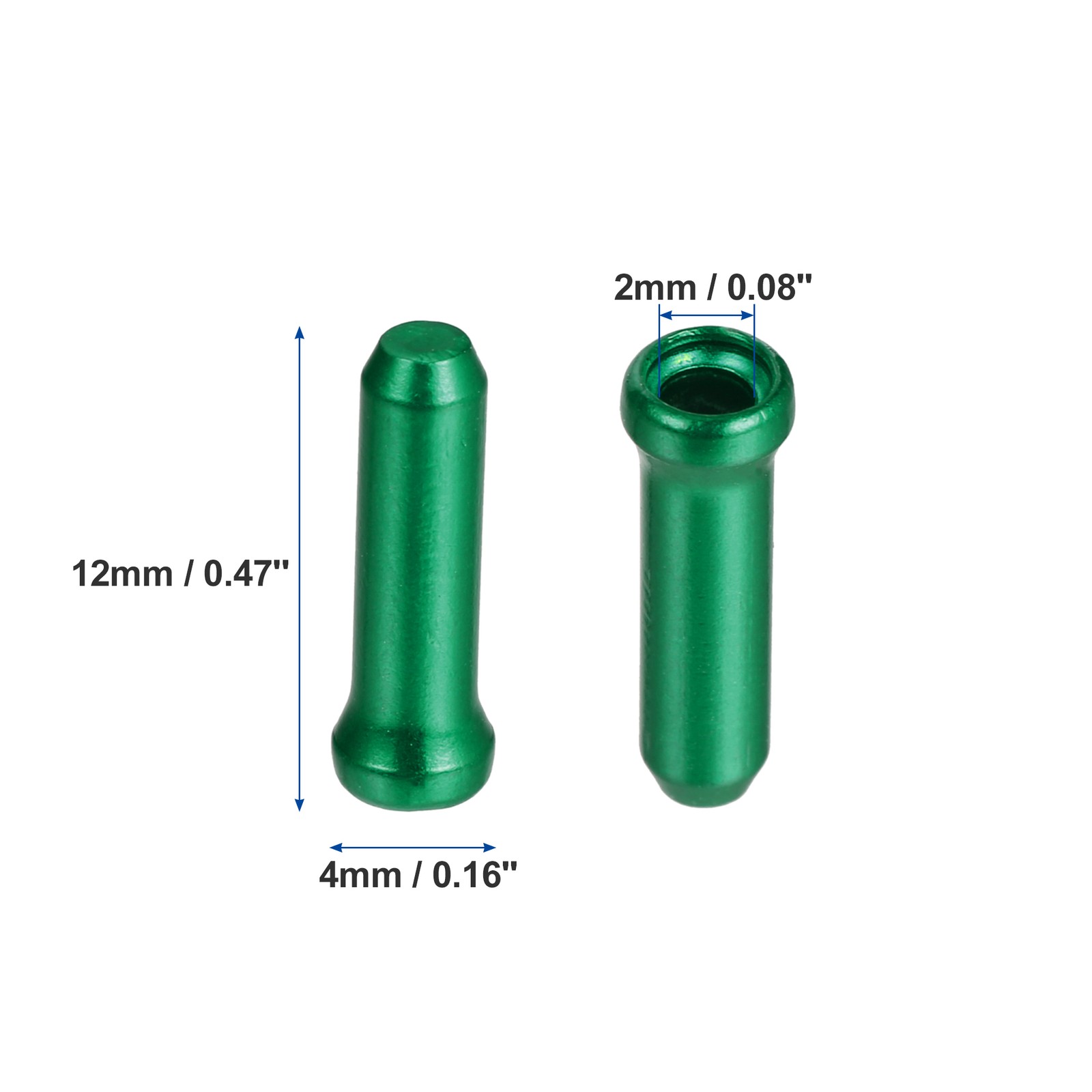 50pcs Bike Brake Cable Cap Bicycle Shifter Brake Gear Inner Cable Cap Green