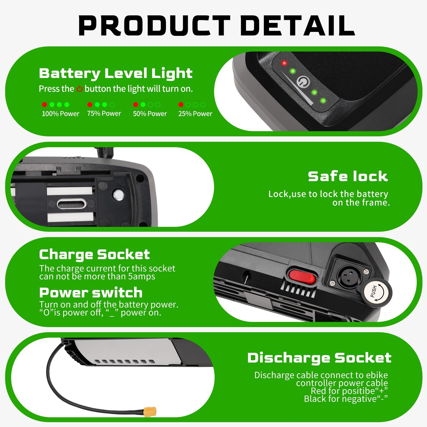Hailong 48V 15Ah Battery for 100W-1000W Ebike Electric Bike Lithium Battery BMS