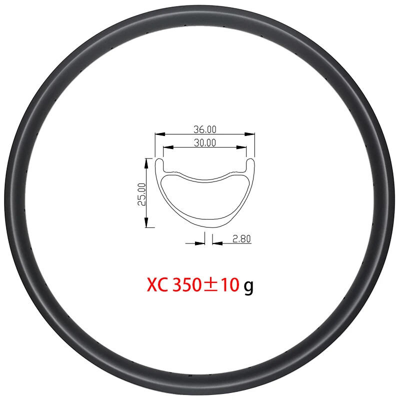 Superlight 27.5er XC MTB Carbon Rim 24H 28H 32H 36x25mm Asymmetric Bicycle Wheel