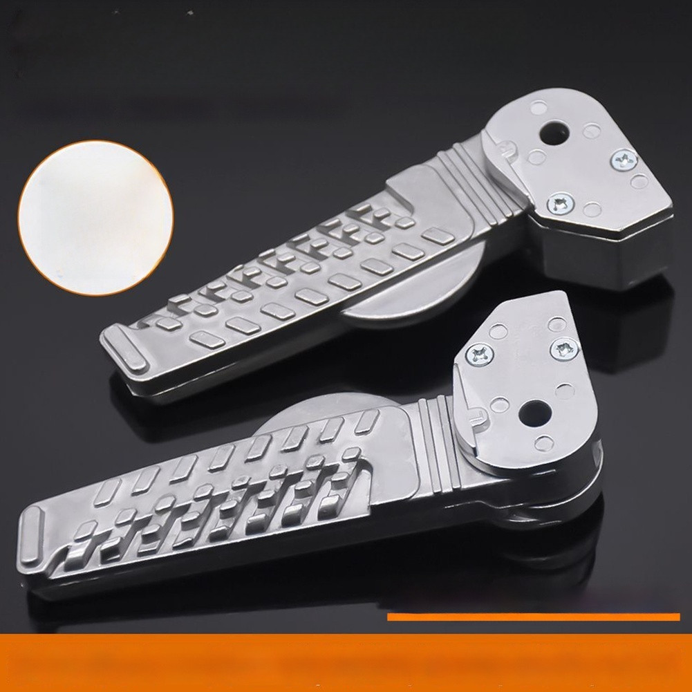 Folding Aluminum Rear Pedals for Motorcycle Footrest 12.5×4.5×2.3cm Silver