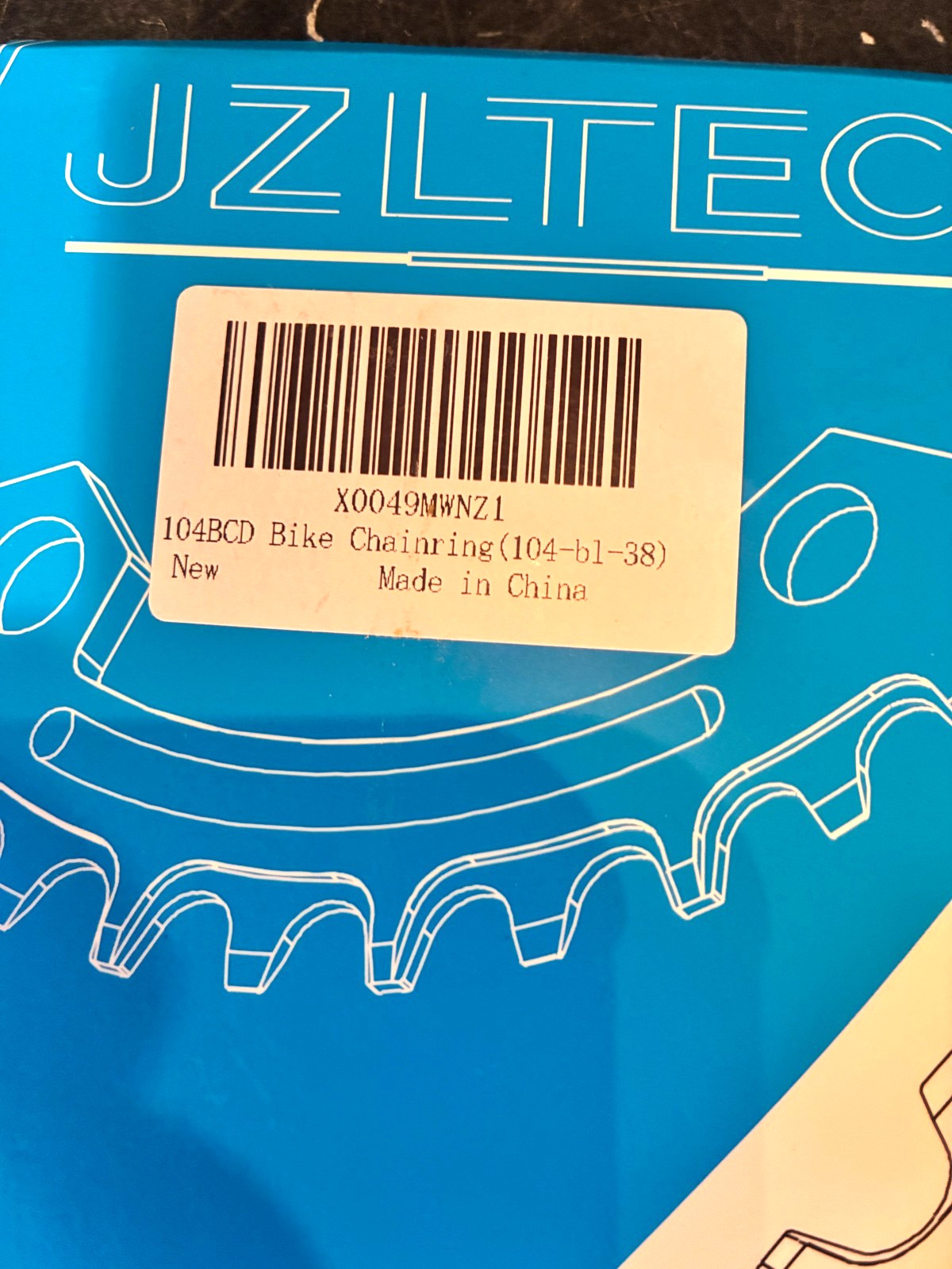 JZLTECH Bike Chainring 104BCD 38T Chainwheel 104-BL-38