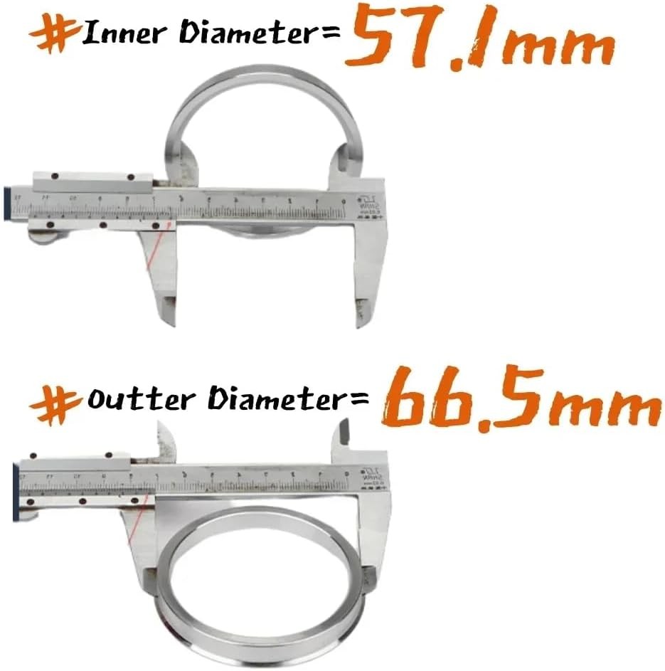 66.5 to 57.1 Aluminium Alloy OD=66.5mm ID=57.1mm Center Rings Aluminium Alloy