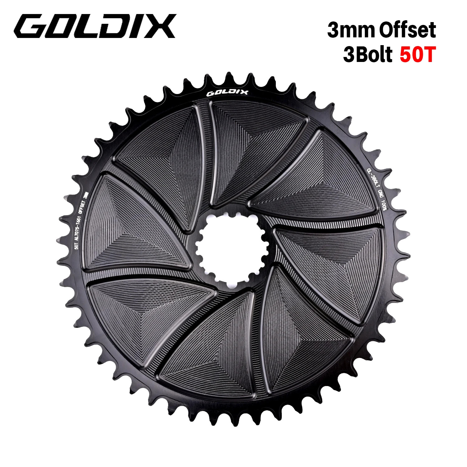 3mm Offset 3-Bolt AERO Wide Narrow Teeth Chainring for MTB Road Bicycle Crankset