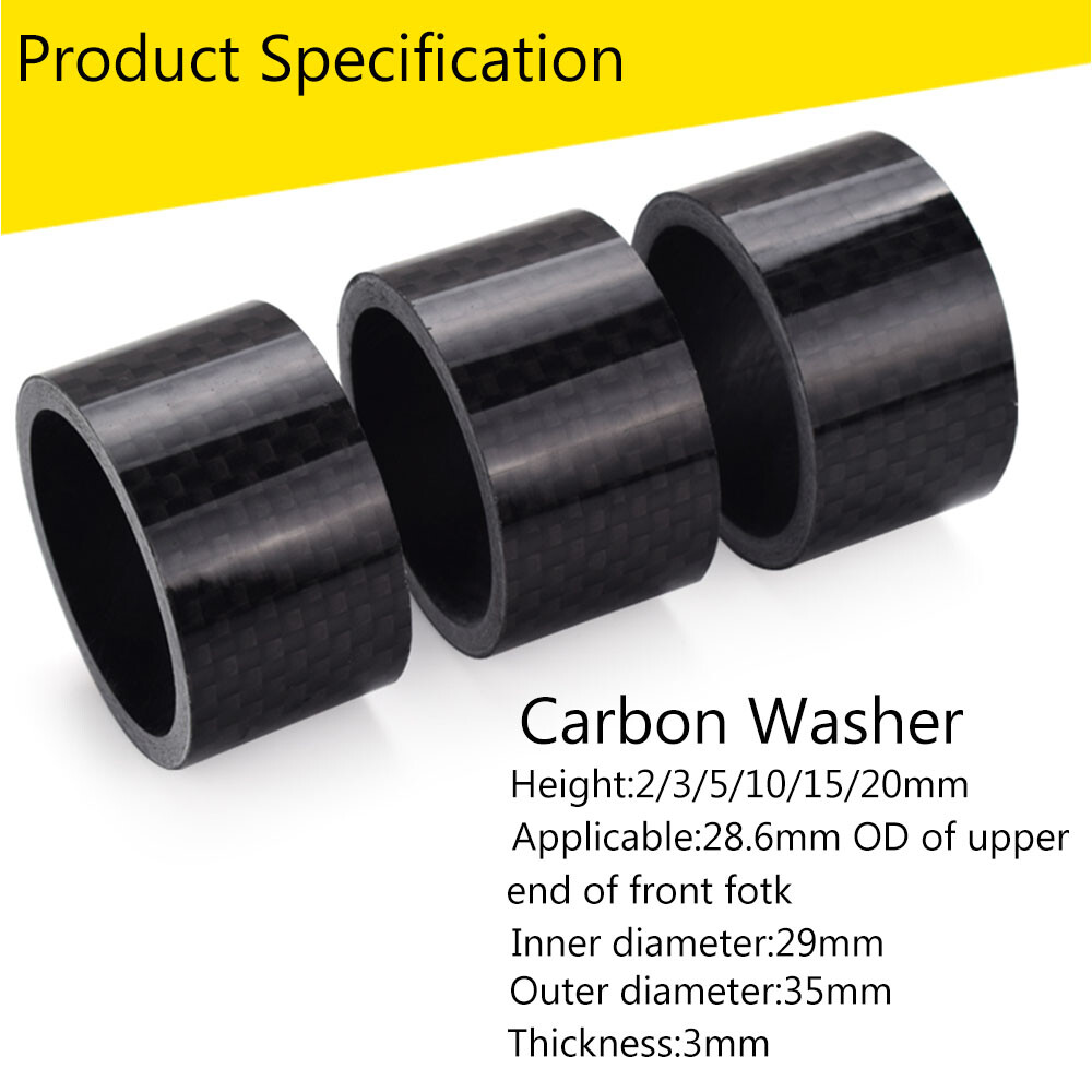 Carbon Fiber 3, 5, 10, 15, 20mm Headset Spacer 1-1/8″ Stem Road Bike Fork Washer