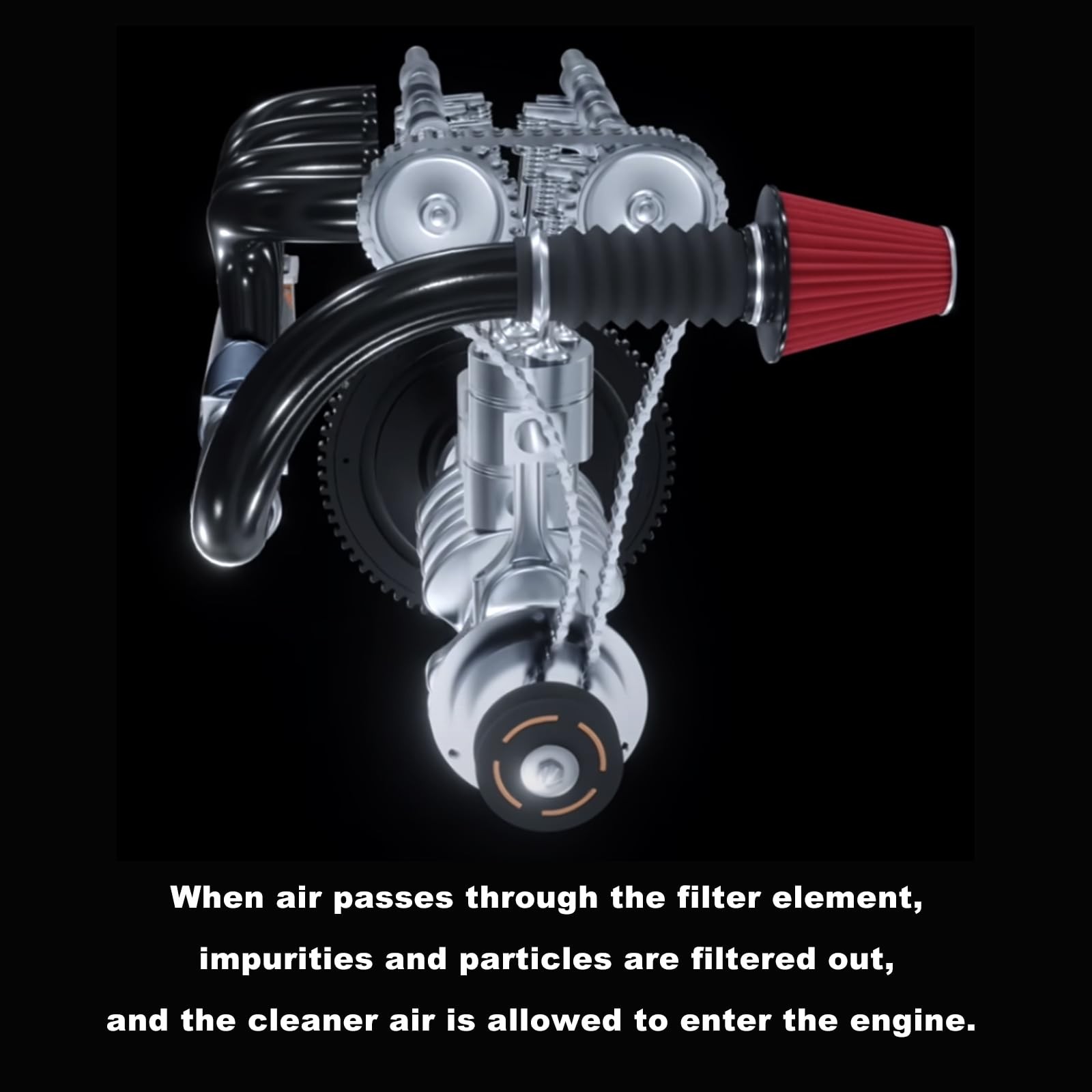 RYANSTAR RACING 63mm 2.5″ High Flow Round Tapered Cone Cool Air Filter…