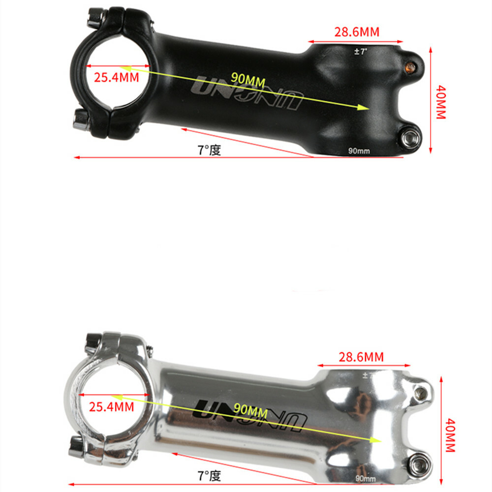 1PCS UNO Bicycle Stem ultralight Bike Stem Racing 28.6*25.4 7degrees 60-130MM