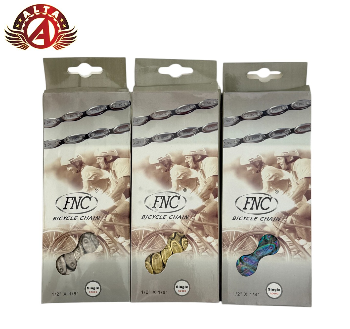 FNC Alta Single Speed Bicycle OLIVE Chain 1/2″X1/8″ 100 Links BMX Freestyle.