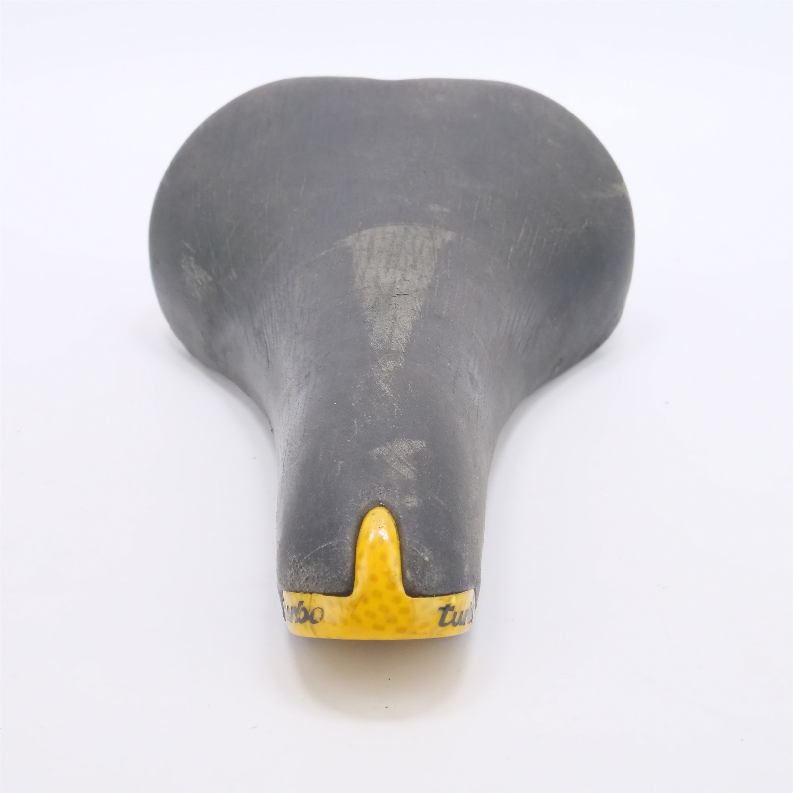 Selle Italia Turbo Matic 2 Saddle Leather CrMo Rail Black Yellow Italy Vintage