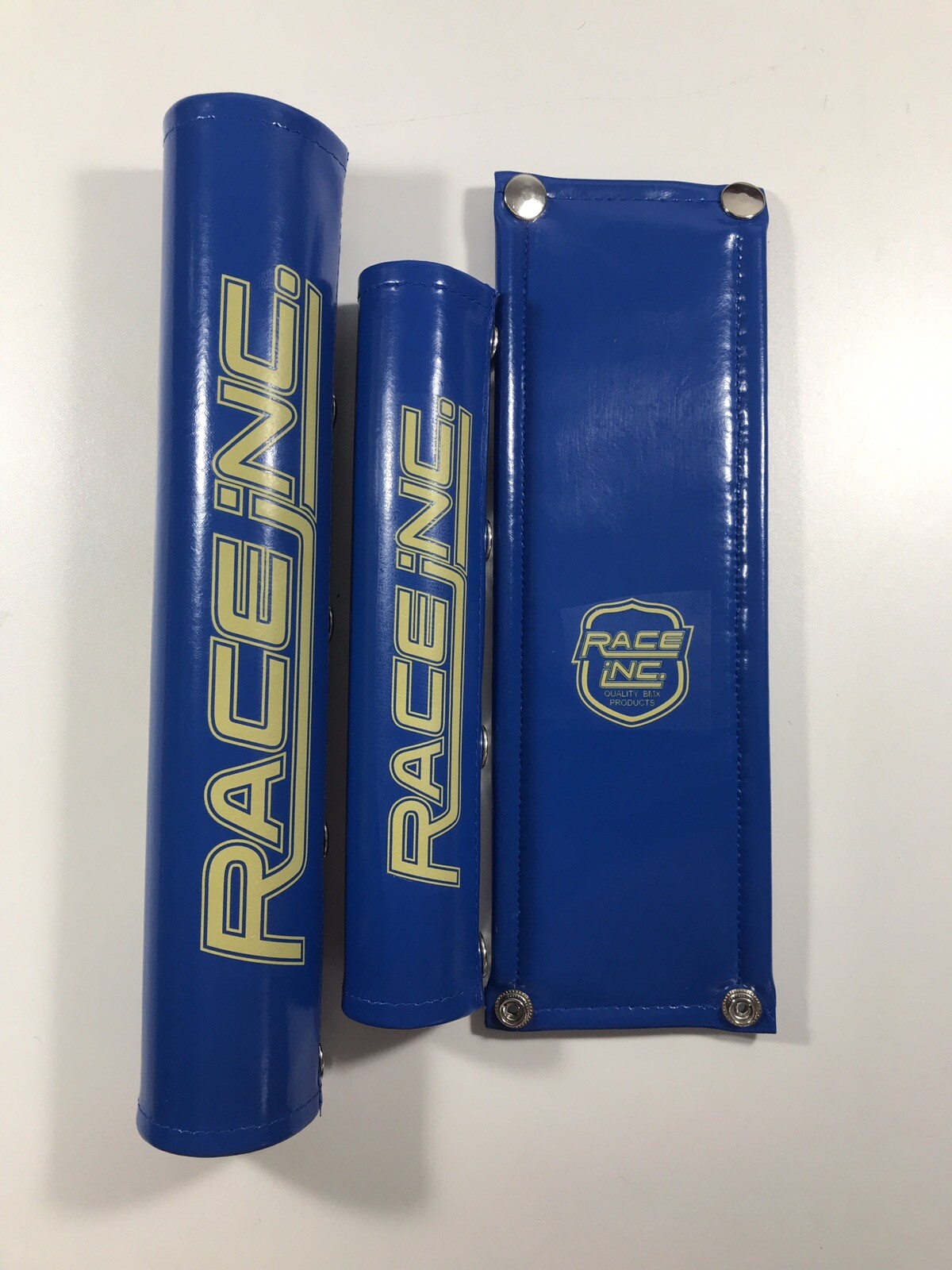 Race INC BMX Pad Set Oldschool REPOP P.K. RIPPER GJS DG Kuwahara FMF Blue/Gold