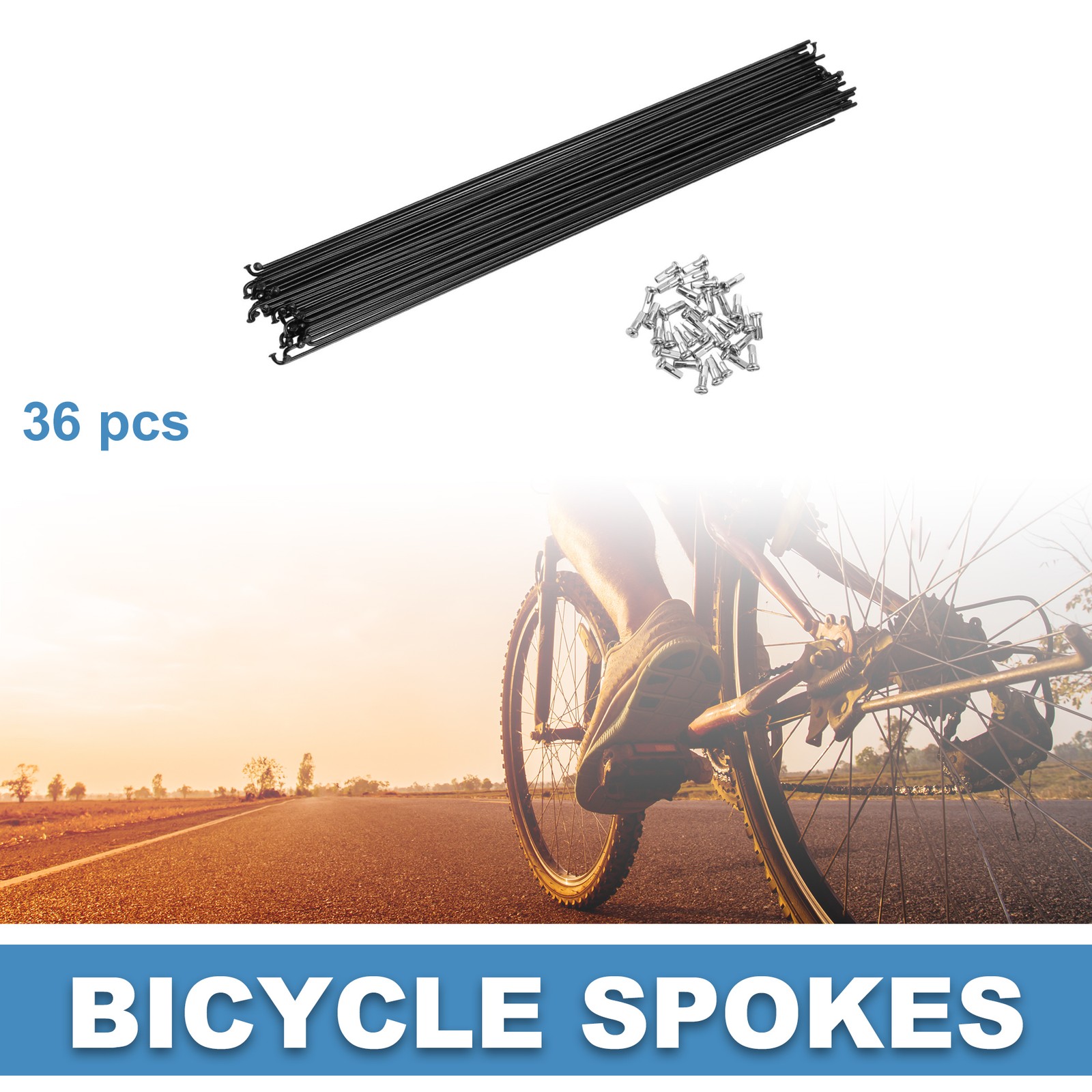 Bike Bicycle Spokes 14G 275MM Mountain Bike Spokes steel Black 36Pcs