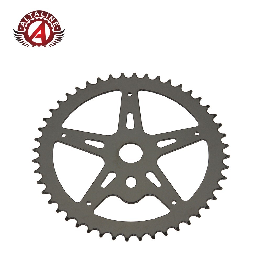 ALTALINE ONE PIECE BICYCLE CRANK 48 TEETH STEEL STAR CHAINRING 1/2 X 3/32 BLACK.
